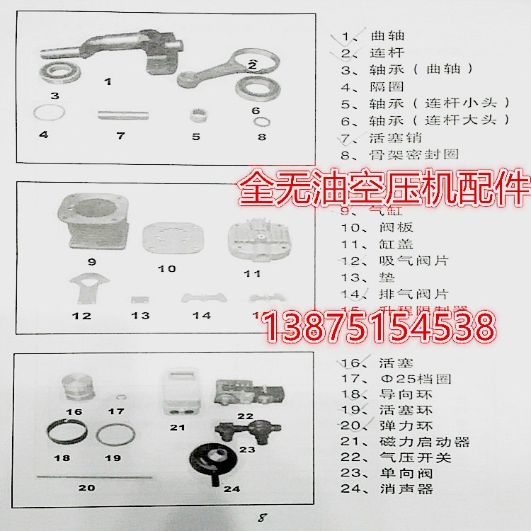 全無(wú)油空壓機(jī)配件